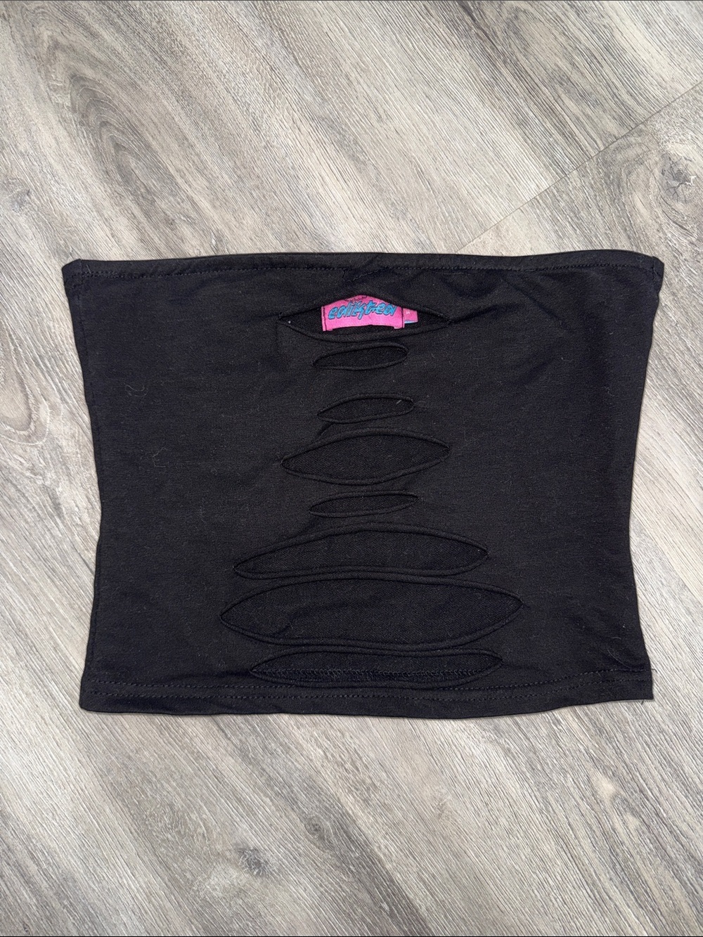 Edikted Black Party Cutout Crop Tube Top